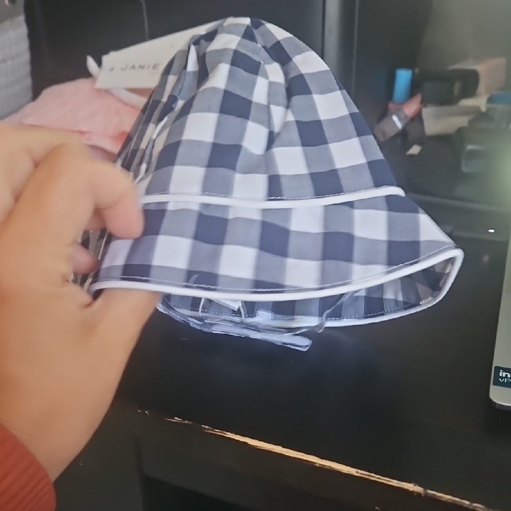 Janie and Jack Navy Checkered‎ Kids Hat